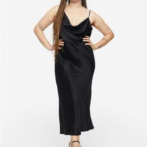 H&M Satin Drape neck dress
